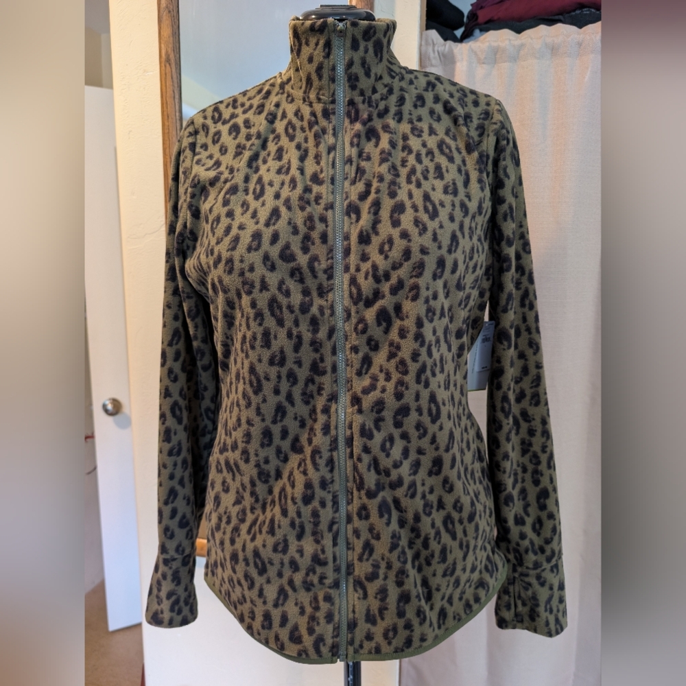 NWT-Old Navy Leopard Print Active Wear Zip-Up Jacket